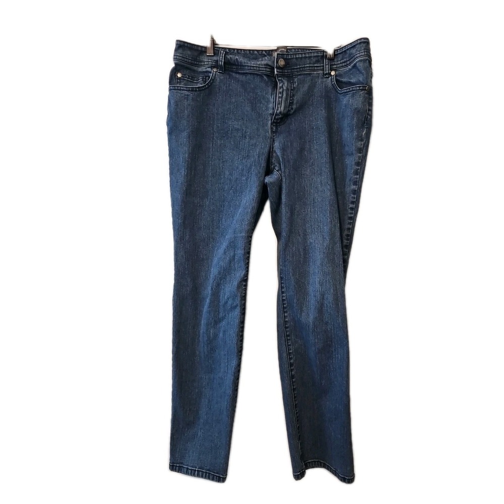 Additions by Chicos Straight Short Jeans Womens Size‎ 2 Plus Medium Wash